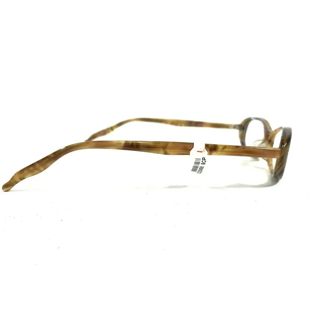 BCPC BP-165 COL.06 Eyeglasses Frames Brown Horn Round Oval Full Rim 49-17-137
